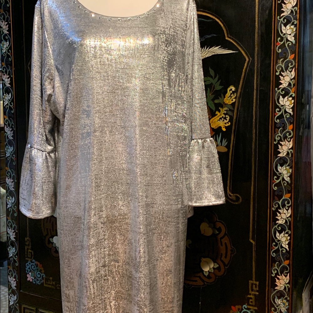 NWOT: Silver Soft Metallic Ruby Rd Dress